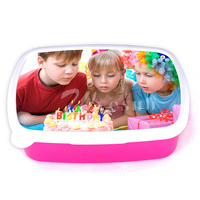 Sublimation Plastic Lunch Box With Premium Metal Insert [Colour: Pink]